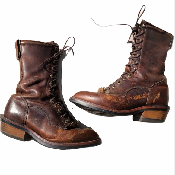 tony lama lace up work boots